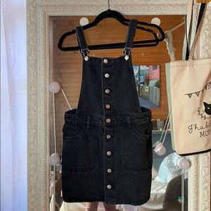PACSUN BUTTON FRONT DENIM OVERALL DRESS